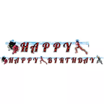   Katicabogár és Fekete macska kalandjai City Happy Birthday felirat 200 cm