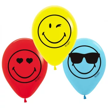Emoji Wink léggömb, lufi 6 db-os 11 inch (27,5cm)