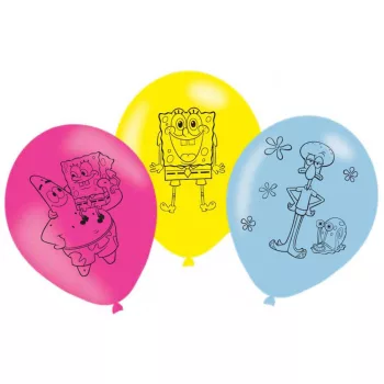 SpongyaBob Laugh léggömb, lufi 6 db-os 11 inch (27,5cm)