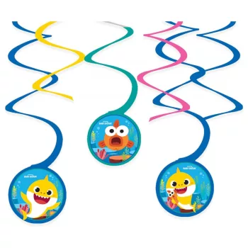 Baby Shark Music szalag dekoráció 6 db-os szett