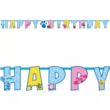 Azúrkék nyomok Fun Happy Birthday felirat 180 cm