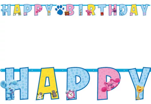 Azúrkék nyomok Fun Happy Birthday felirat 180 cm