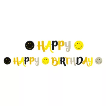 Emoji Smiley Originals Happy Birthday felirat 180 cm
