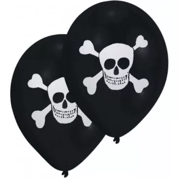 Kalóz Skull léggömb, lufi 8 db-os 10 inch (25,4cm)