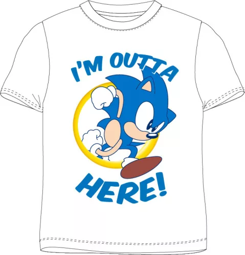 Sonic a sündisznó Here gyerek rövid póló, felső 7 év / 122 cm