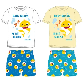   Baby Shark Never Sleeps gyerek rövid pizsama 2 - 6 év / 92 - 116 cm