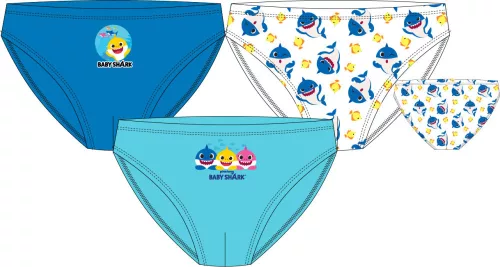 Baby Shark Blue gyerek fehérnemű, alsó 3 darab/csomag 2 - 5 év / 92 - 110 cm