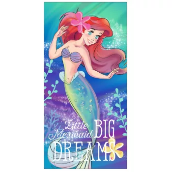   Disney Hercegnők, Ariel fürdőlepedő, strand törölköző 70*140cm (Fast Dry)