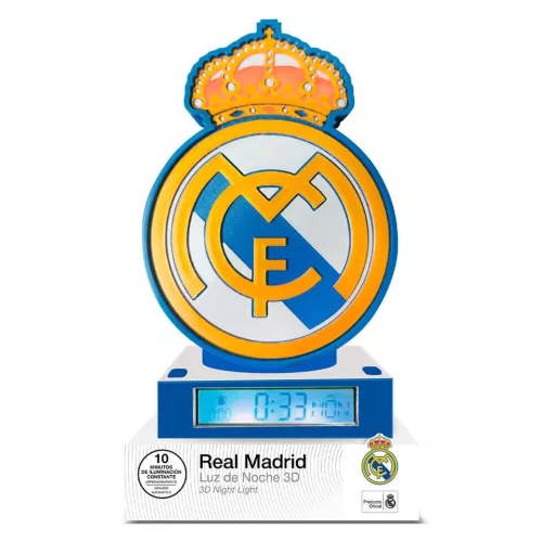 Real Madrid Hala 3D éjszakai lámpa és ébresztőóra