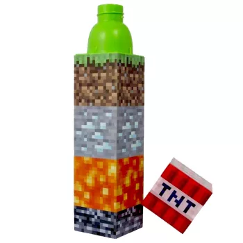 Minecraft TNT műanyag kulacs csavaros kupakkal 650 ml