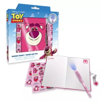   Disney Játékháború Lotso Strawberry napló + mágikus toll szett