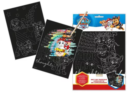 Mancs Őrjárat Happy scratch képkarcoló készlet
