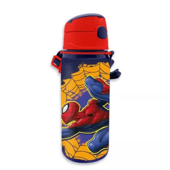   Pókember Web-Slinger alumínium szívószálas kulacs akasztóval 600 ml