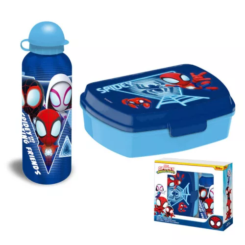 Pókember Blue Web szendvicsdoboz + alumínium kulacs szett