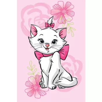 Disney Marie Pink Flower polár takaró 100x150cm