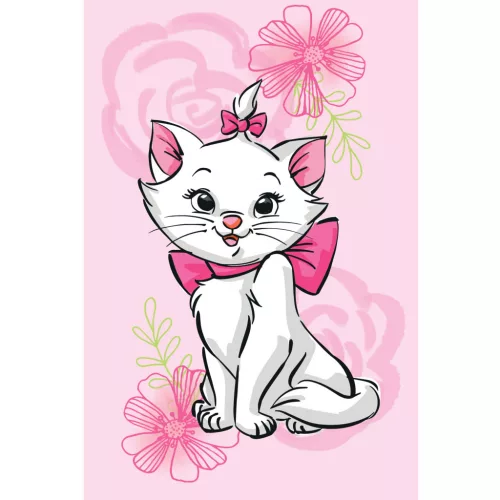 Disney Marie Pink Flower polár takaró 100x150cm