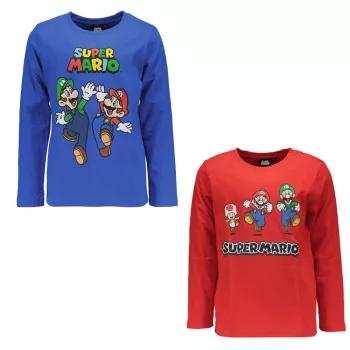   Super Mario Toad gyerek hosszú ujjú póló, felső 4 - 10 év / 104 - 140 cm