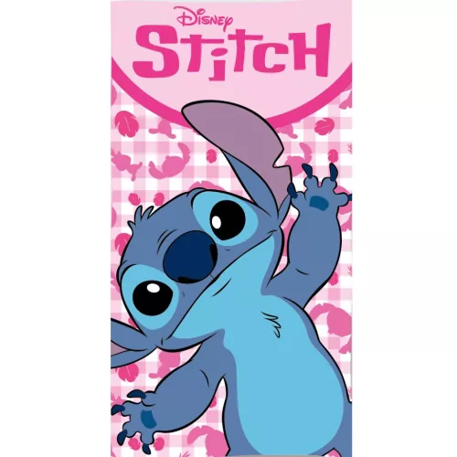 Disney Lilo és Stitch, A csillagkutya Pink Fun fürdőlepedő, strand törölköző 70x140cm (Fast Dry)