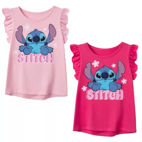 Disney Lilo és Stitch, A csillagkutya Tiny Smile gyerek rövid póló, felső 3 - 8 év / 98 - 128 cm