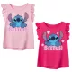 Disney Lilo és Stitch, A csillagkutya Tiny Smile gyerek rövid póló, felső 3 - 8 év / 98 - 128 cm