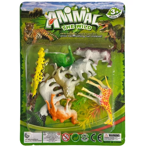 Állatos Jungle műanyag figura 8 db-os szett dobozban