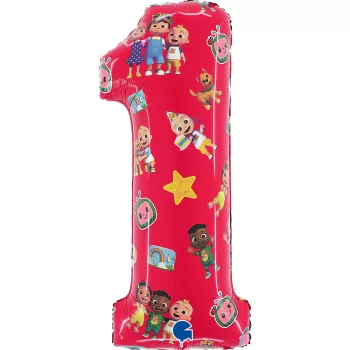 CoComelon Red 1-es szám fólia lufi 66 cm