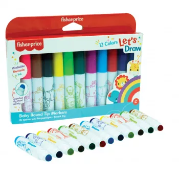   Fisher-Price Let's Draw Fun kimosható filctoll 12 db-os