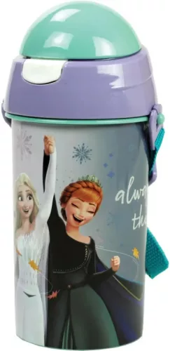 Disney Jégvarázs Idyllic műanyag szívószálas kulacs akasztóval 500 ml