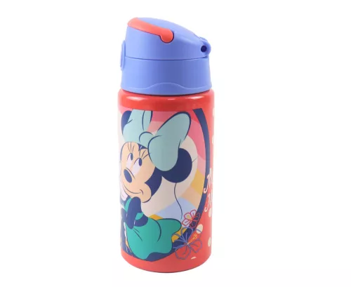 Disney Minnie Summer alumínium szívószálas kulacs akasztóval 500 ml