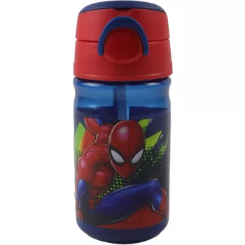   Pókember Splotch műanyag szívószálas kulacs akasztóval 350 ml