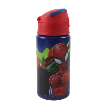   Pókember Splotch alumínium szívószálas kulacs akasztóval 500 ml