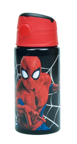 Pókember Dark alumínium szívószálas kulacs akasztóval 500 ml