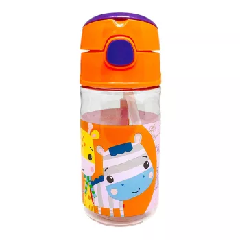  Fisher-Price Animals Jungle műanyag szívószálas kulacs akasztóval 350 ml