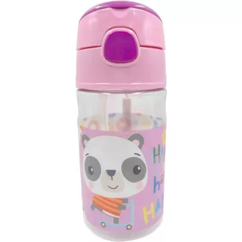   Fisher-Price Animals Panda műanyag szívószálas kulacs akasztóval 350 ml