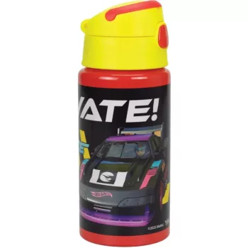   Hot Wheels Race alumínium szívószálas kulacs akasztóval 500 ml