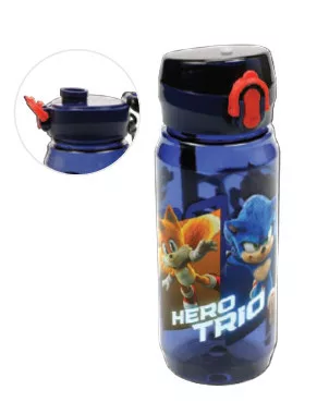 Sonic a sündisznó Hero Trio műanyag kulacs akasztóval 600 ml