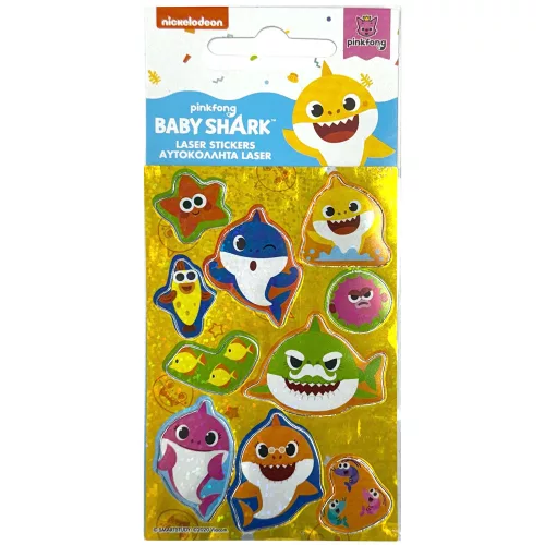 Baby Shark Aquatic Yellow hologrammos matrica szett