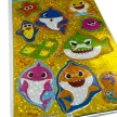 Baby Shark Aquatic Yellow hologrammos matrica szett