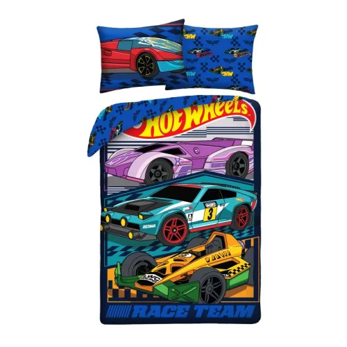 Hot Wheels Race Team ágyneműhuzat 140×200cm, 70x90 cm microfibre