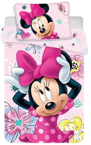 Disney Minnie Flower gyerek, ovis ágyneműhuzat 100×135cm, 40×60 cm