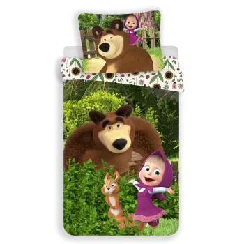   Mása és a medve Forest ágyneműhuzat 140×200cm, 70×90 cm