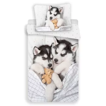 Kutyás Husky Sleep ágyneműhuzat 140×200cm, 70×90 cm