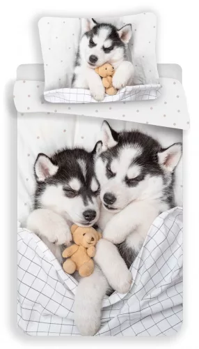 Kutyás Husky Sleep ágyneműhuzat 140×200cm, 70×90 cm