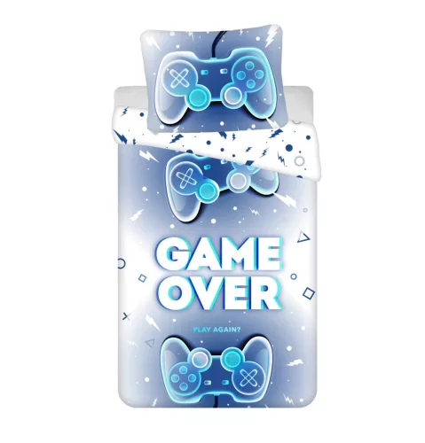 Gamer Game Over ágyneműhuzat  140×200cm, 70×90 cm
