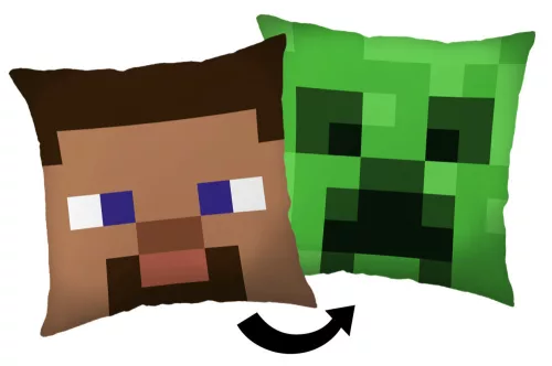 Minecraft Steve Creeper párna, díszpárna 40 x 40 cm