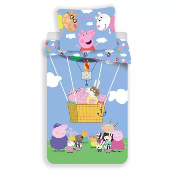 Peppa malac Up and Away ágyneműhuzat 140×200cm, 70×90 cm