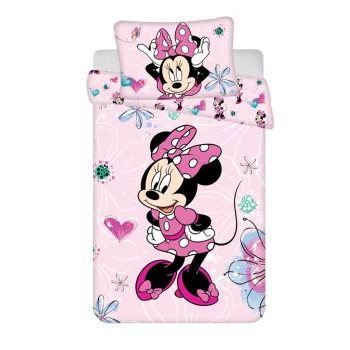   Disney Minnie Flowers gyerek, ovis ágyneműhuzat 100×135cm, 40×60 cm