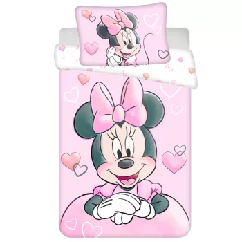   Disney Minnie Powder Pink gyerek, ovis ágyneműhuzat 100×135 cm, 40×60 cm