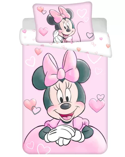 Disney Minnie Powder Pink gyerek, ovis ágyneműhuzat 100×135 cm, 40×60 cm