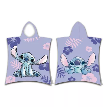   Disney Lilo és Stitch, A csillagkutya Purple strand törölköző poncsó 50x115 cm